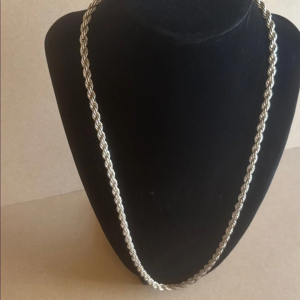 Silver Rope Chain Necklace stainless steel